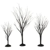 Department 56 Halloween Village Accessories|Black Bare Branch Trees, St/3