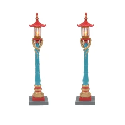 Department 56 Christmas In The City Series|Chinatown Post Lamps S/2