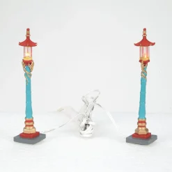 Department 56 Christmas In The City Series|Chinatown Post Lamps S/2