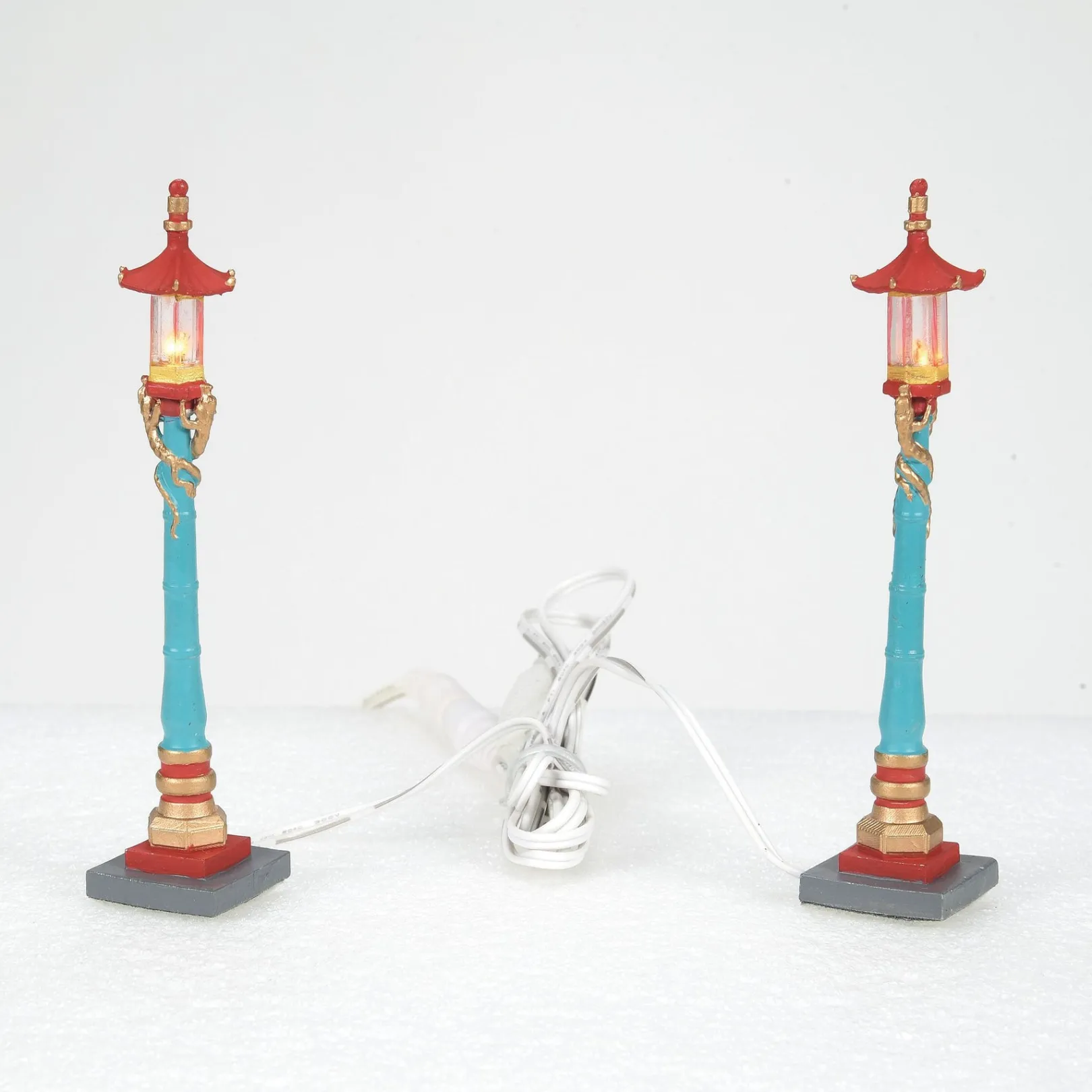 Department 56 Christmas In The City Series|Chinatown Post Lamps S/2