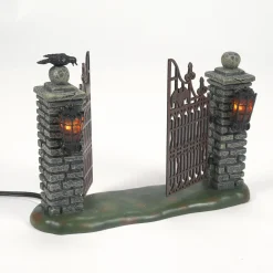 Department 56 Halloween Village Accessories|Spooky Wrought Iron Gate