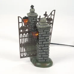 Department 56 Halloween Village Accessories|Spooky Wrought Iron Gate